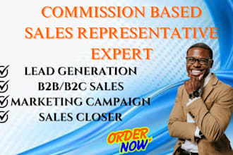 do online high ticket commission based sales closer, sales agent, b2b lead