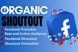 shoutout and promote your post on my facebook page