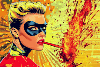 draw you as an amazing hero in pop art or comic style