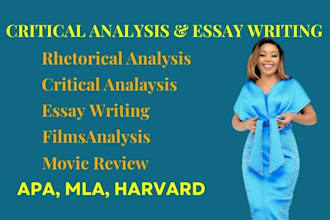 do rhetorical, critical analysis of articles, film, TV show essays assigned