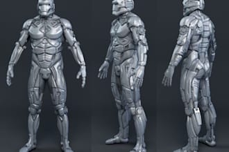 do 3d spaceship model, armor model, exterior car and stl file for 3d printing