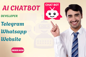 build chatbot ai for telegram, twitter, whatsapp, discord or website