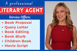 find literary agent, help write query letter, submission material and pitching