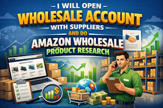 open wholesale account with wholesale suppliers and product research