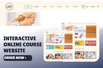 design interactive online course website with student portal and lms