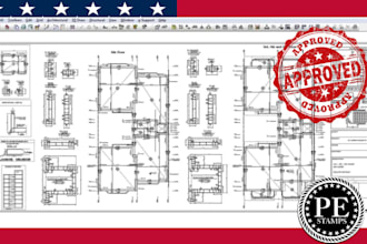 draw architectural city permit site plan, structural floor plan mep stamp
