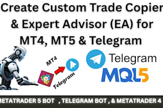create custom trade copier or expert advisor for mt4 mt and telegram