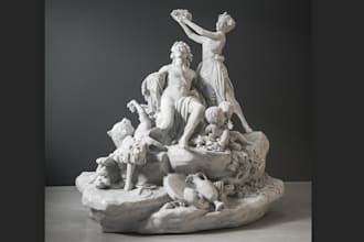 do statue diorama scene depth56,landscape environment,gcode deliver stl 3d print