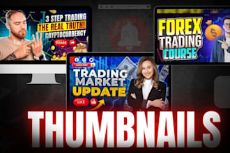 design eye catching crypto, trading youtube thumbnails