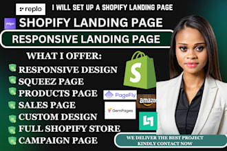 design shopify landing page via pagefly gempage shogun  zipify pages ecomposers