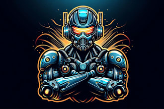 design awesome cyborg logo with free source file