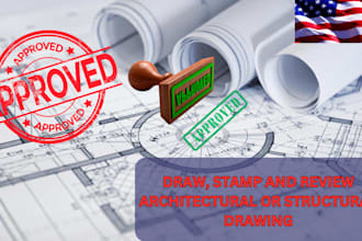 draw and stamp architectural drawing al, ak, de, fl, ga city permit floor plan