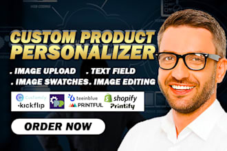 setup shopify etsy personalization teeinblue customily zepto gelato printful