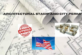 pe stamp review, drafts architectural drawing for us city permit approval