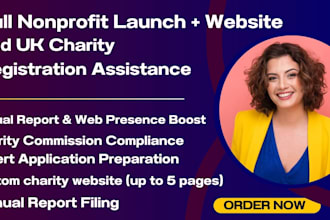 do uk nonprofit charity application registration, annual report, charity website