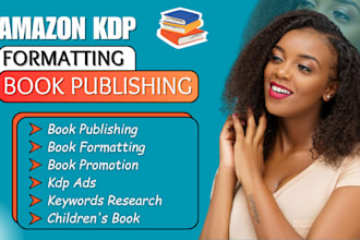 do amazon KDP book publishing children book formatting, kdp ads book promotion