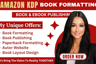 do ebook formatting, kindle formatting, kdp book, publishing, layout design