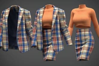 create realistic 3d clothing mesh for second life with texture dae obj fbx model