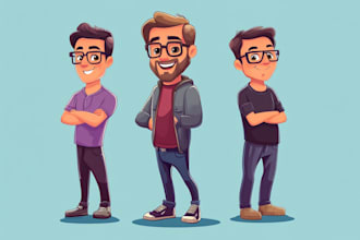 create cartoon character or avatar in vectors