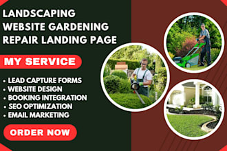 build landscaping website gardening repair landing page construction website