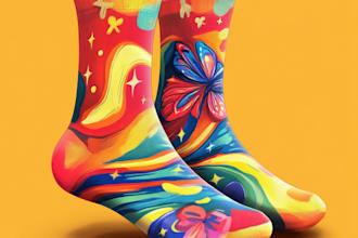 draw unique socks design or sketch for you