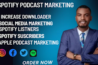promote your spotify podcast, apple podcast to increase downloads