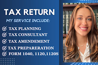 be tax consultant and file US tax return, amended tax, form 1120, 1040 to irs