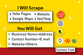 do google maps, yellow pages, yell, and web data scraping