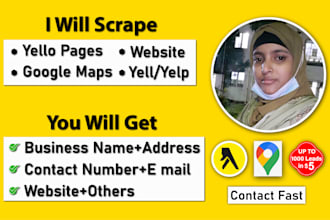 do google maps, yellow pages, yell, and web data scraping