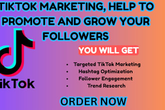 manage tiktok marketing, help to promote and grow your followers