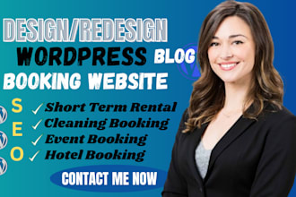 build professional wordpress booking website seo with online scheduling and blog