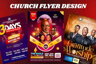 church, gospel, anniversary, conference, program flyer