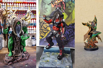3d print, paint, and customize miniatures, warhammer, dnd, dioramas, props
