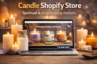 design candle shopify store, candle website for your candle brand