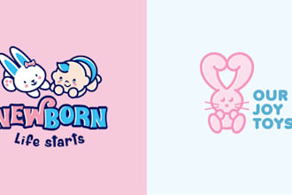 create kawaii, chibi, cartoon cute mascot logo