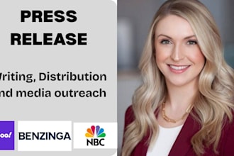 write and distribute a powerful press release to major media outletsy