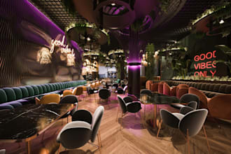 redesign 3d modern restaurant,bar dinner,cafe,coffee shop,cgi interior rendering