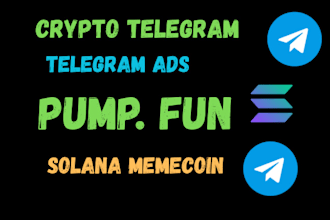 set up telegram ads pump fun 50m crypto cto presale fragment, telegram promotion