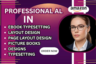 do ebook typesetting and design, book page layout design, picture book for kdp