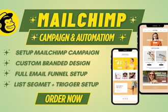 setup mailchimp campaign, mailchimp automation, mailchimp design, newsletter