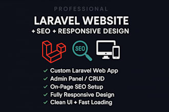develop a laravel website with SEO and responsive design