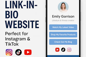 design a professional link in bio website for tiktok or instagram