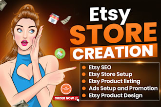 do etsy store creation and SEO optimized etsy listing for USA, UK, ca