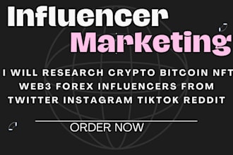 research twitter instagram tiktok youtube amazon influencers list for outreach
