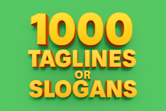 create 1000 taglines or slogans