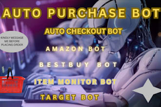do vinted scraping bot, auto fill bot, auto booking bot, amazon bot, alert bot