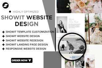 design, redesign and customize showit website template, showit website design