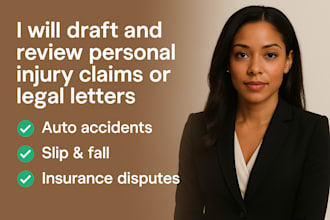 draft and review personal injury claim letters and legal document