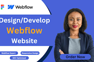 design a responsive webflow website with webflow animation, figma to webflow