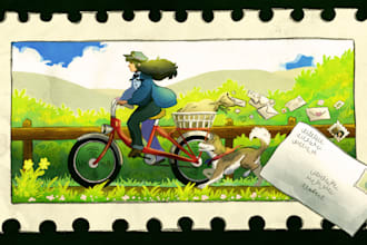 create colorful anime inspired storybook illustrations